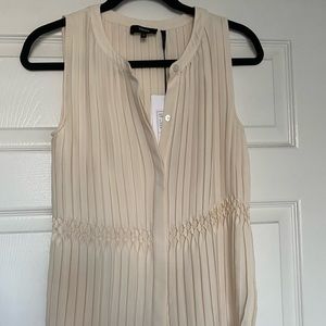 Theory Recycled Georgette Pleated Sleeveless Top